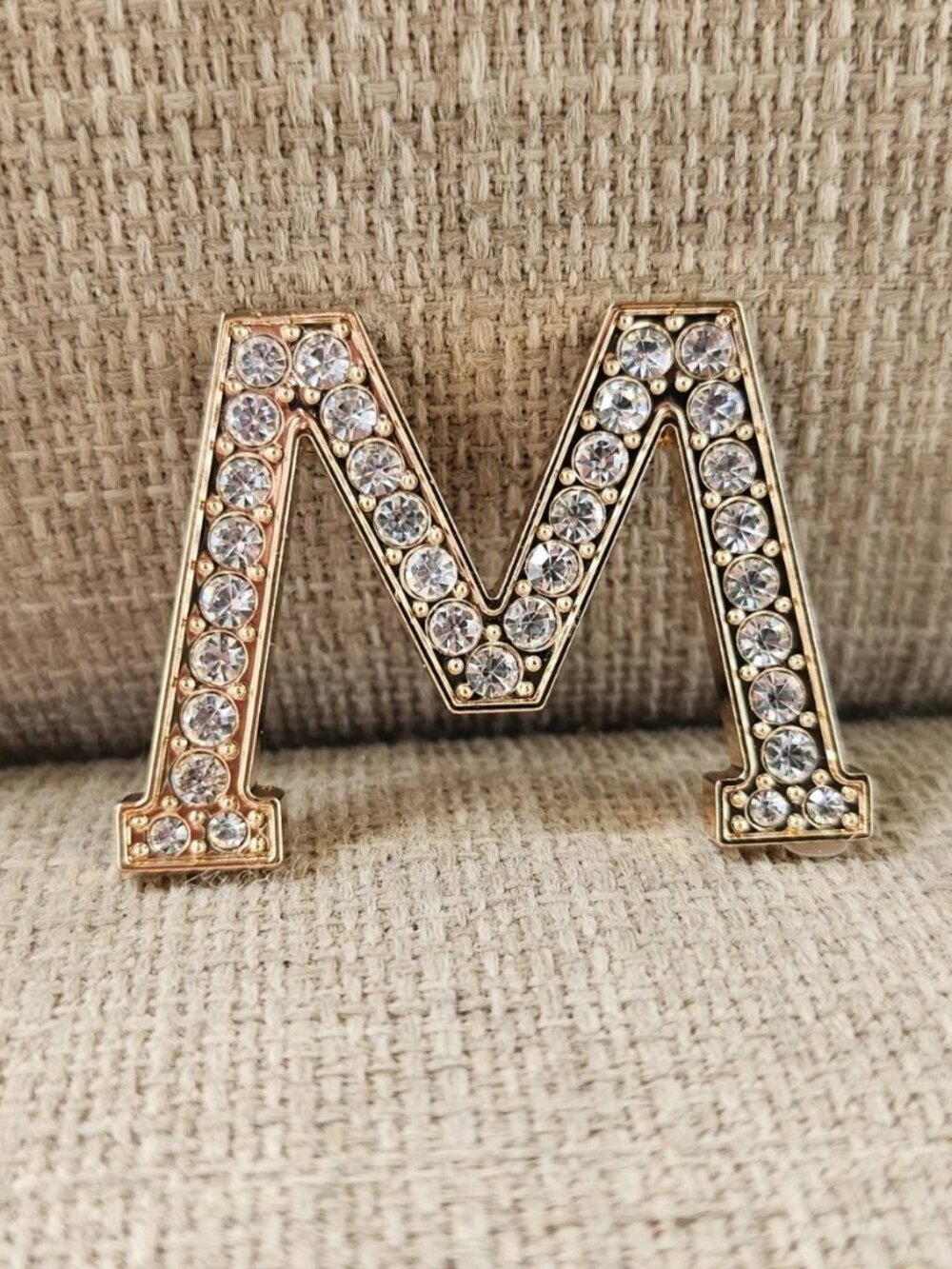 Sonia Initial M Sticker Gold Tone Crystals Fashion Jewelry NEW - Picture 2 of 8